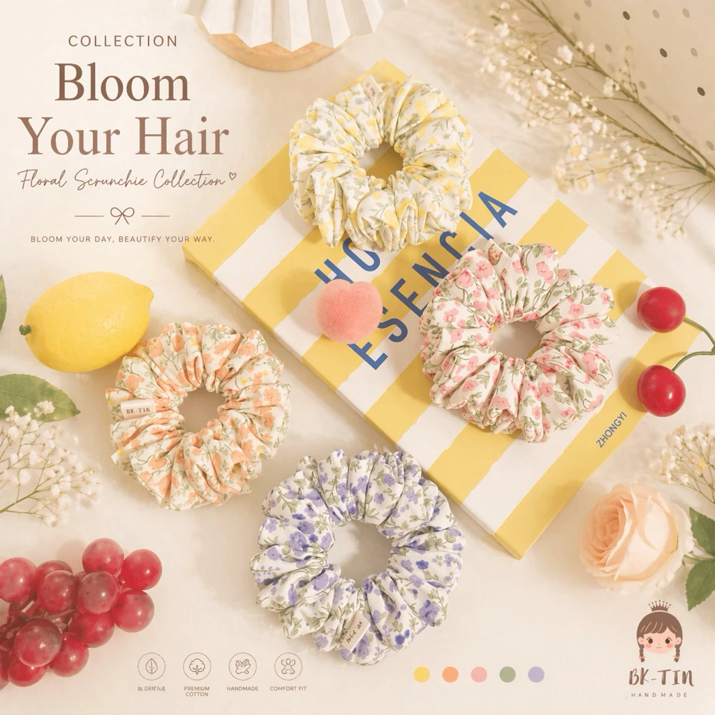 ยางรัดผม •BK-TIN HANDMADE• Bloom Your Hair 🌸🌼🌺🪻