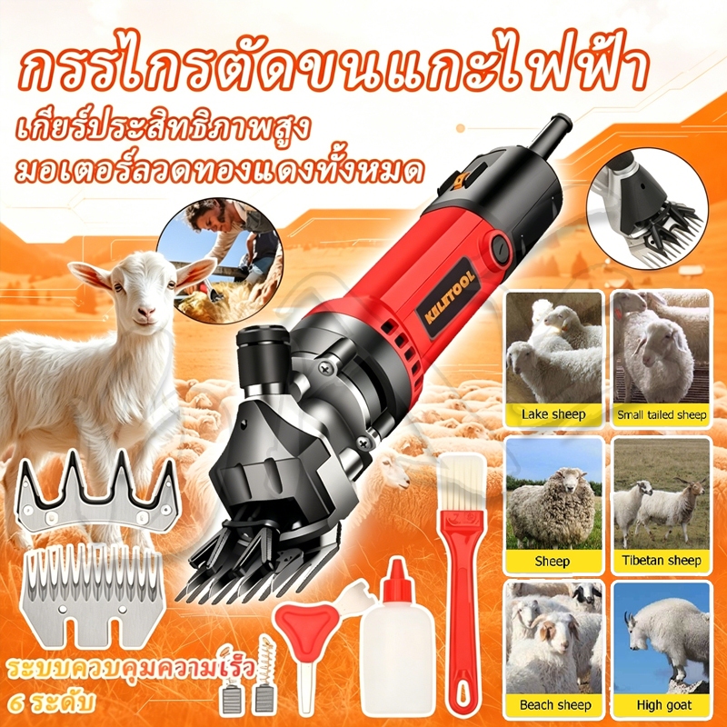 เครื่องตัดขนแกะ ชุดกรรไกรตัดขนแกะไฟฟ้า ปรับแบบพกพากรรไกรตัดขนแกะ สามารถปรับความเร็วได้ เครื่องตัดขนสัตว์เลี้ยง แกะ แพะ แ