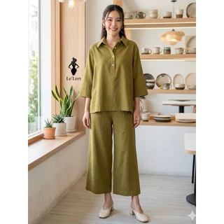 New Arrival! ชุดเซ็ตแขนยาวลินินทรงชิค ลุคคุณหนูแต่ใส่ง่ายทุกวัน 👚 เสื้อคอปกแขนยาว กระดุมหน้า ทรงโอเวอร์ไซซ์