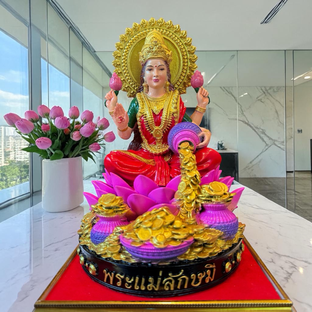 พระแม่ลักษมี(สีเสมือนจริง) ขนาดหน้าตัก 3 นิ้ว 1 รูปที่ 3