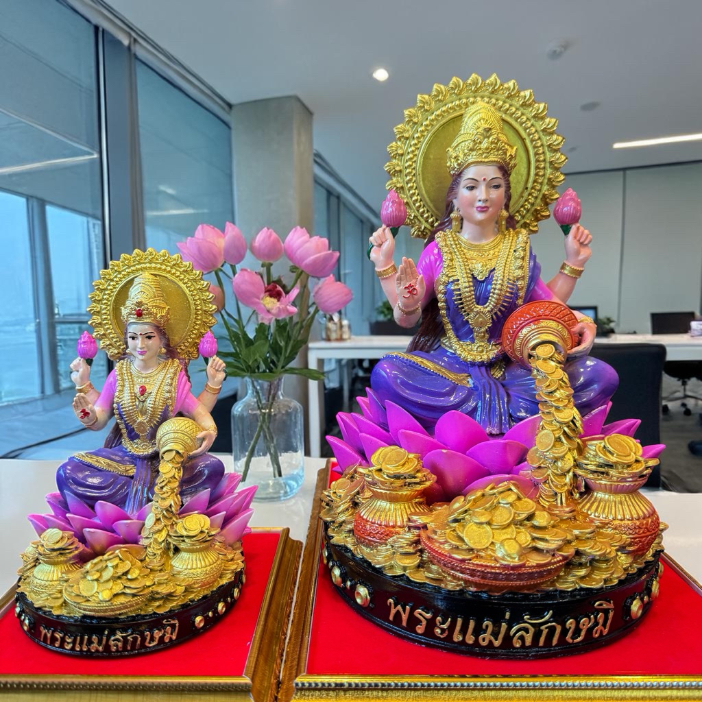 พระแม่ลักษมี(สีเสมือนจริง) ขนาดหน้าตัก 3 นิ้ว 1 รูปที่ 8