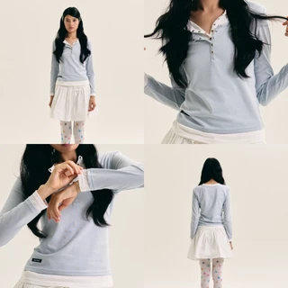 [พร้อมส่ง] CHUUCHOP - (S-4XL) Gigi Long Sleeve Top เสื้อยืดแขนยาว ผ้านุ่ม เลเยอร์2ชั้น (C8551)
