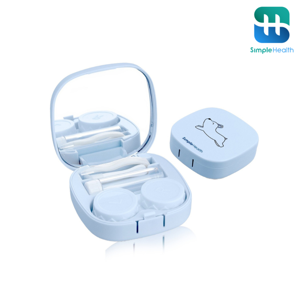 ตลับใส่คอนแทคเลนส์ กล่องใส่คอนแทคเลนส์ ตลับคอนแทคเลนส์น่ารัก Contact lens Box Set พร้อมอุปกรณ์ ใช้งา