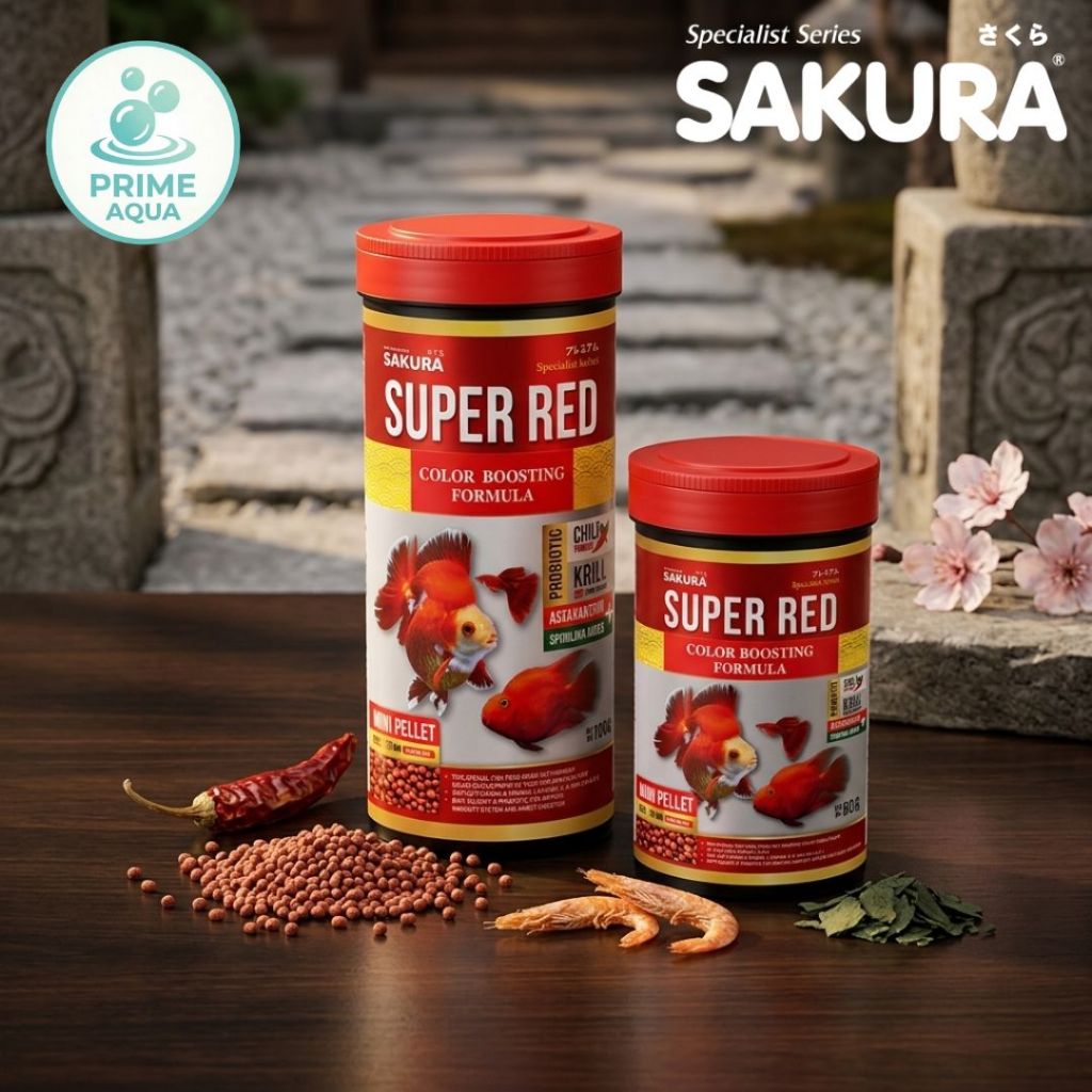 ซากุระ อาหารปลาทอง Super Red สูตรเร่งสี โปรตีน38% น้ำไม่ขุ่น SAKURA SPECIAL