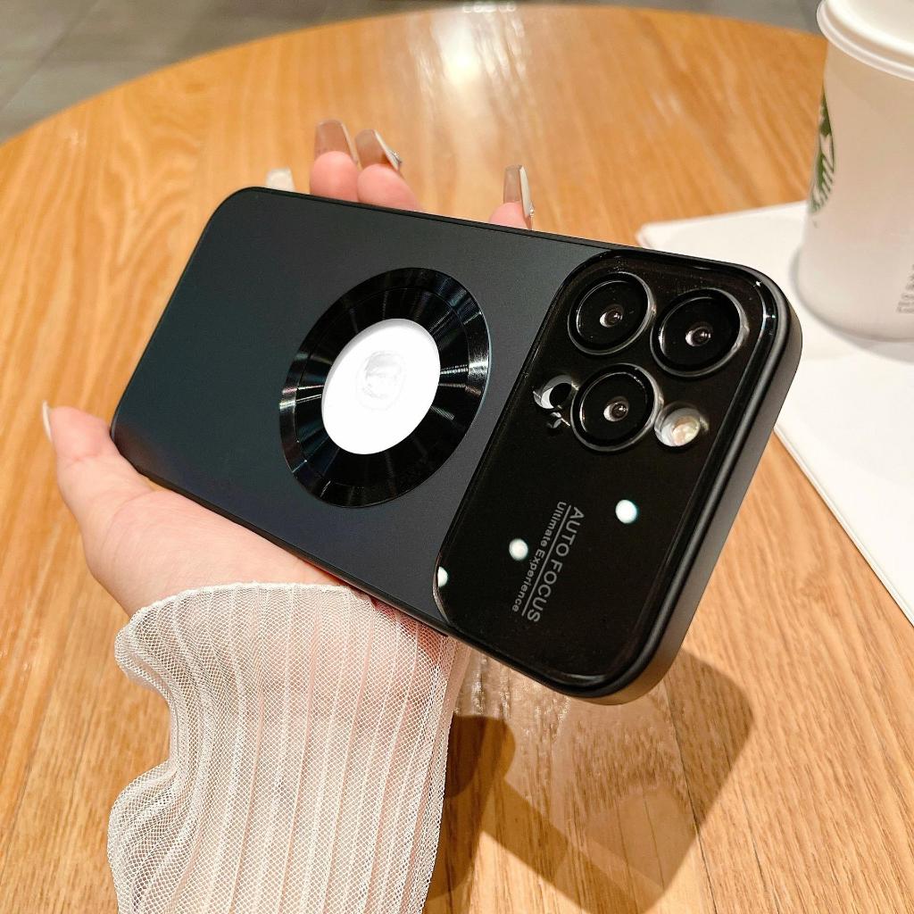 สำหรับ iPhone15 กรณีโทรศัพท์ใหม่ iPhone14promax กระจกฝ้าดูดแม่เหล็ก 13 เลนส์รวมทุกอย่าง 17promax เคสไอโฟน ฟิล์มกันรอย