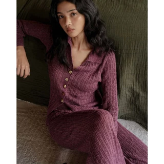 knitCircle - OCEAN LACE knit Shirt เสื้อคาดิแกนไหมพรม ทรงหลวม แขนยาวติดกระดุมหน้า ผ้าถักลายริบโปร่งเล็กน้อย มี texture