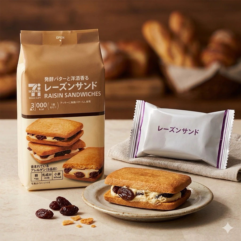 RAISIN SANDWICHES แพคเกตใหม่ห่อสีน้ำตาล หายากมาก อร่อยแนะนำเลย