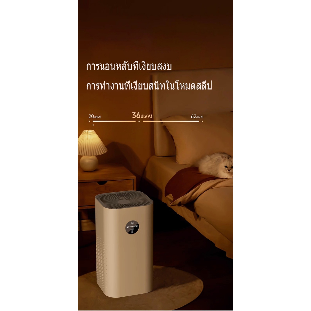 รับประกัน 3 ปีเครื่องฟอกอากาศ Air Purifier หน้าจอสัมผัส ฟอกอากาศ PM2.5 สำหรับห้องขนาด 90-160 ตร.ม. กำจัดกลิ่น ดับกลิ่น ค ราคา ถูกที่สุด ดีลบีเคเค แกลเลอรีภาพที่ 3