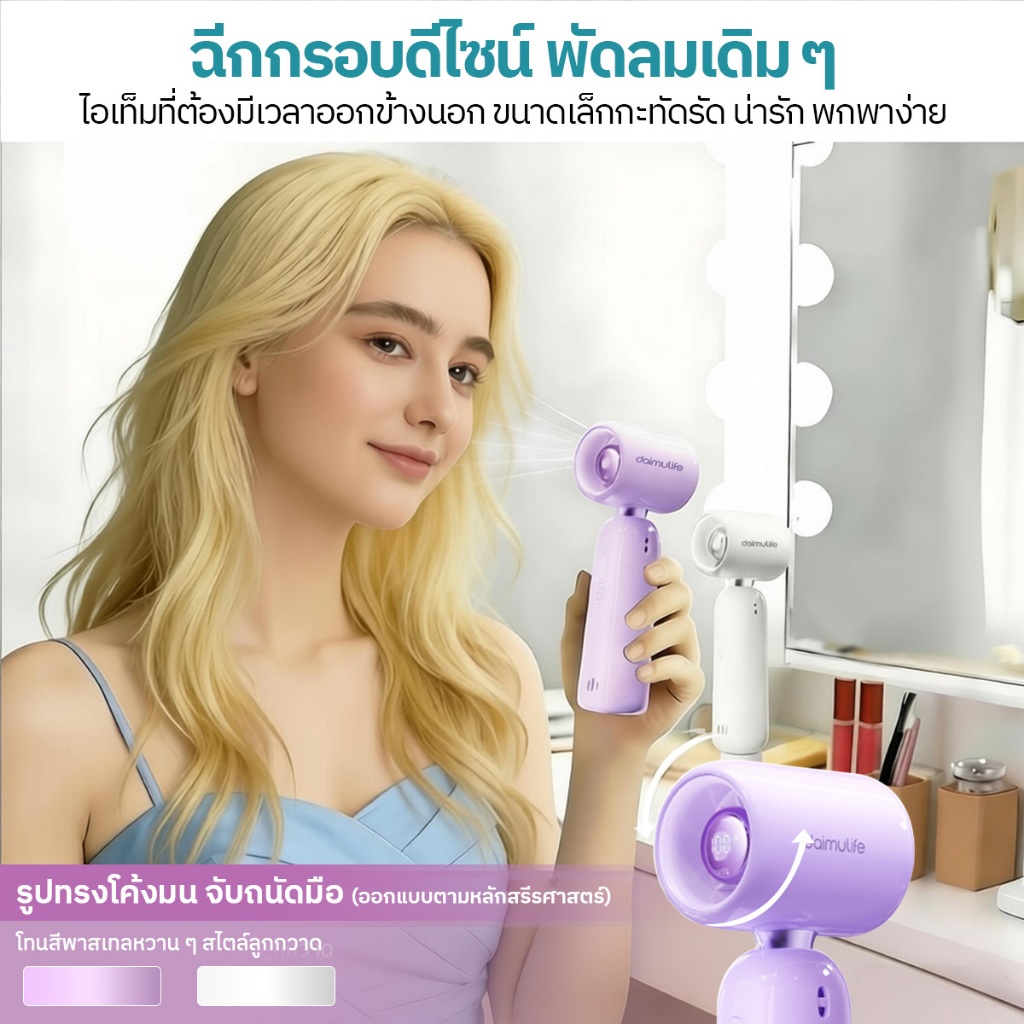 Mekitormax FS06 Mini Fan พัดลมพกพา ลมแรง ปรับลม 100 ระดับ พับเก็บได้ ขนาดเล็ก ชาร์จ Type-C พกพาสะดวก ราคา ถูกที่สุด ดีลบีเคเค แกลเลอรีภาพที่ 2
