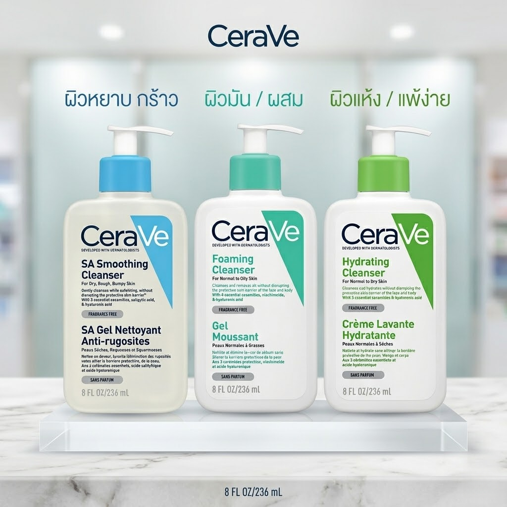 [ของแท้/พร้อมส่ง] Cleanser 236ml (SA Smoothing / Foaming / Hydrating) เจลล้างหน้า เลือกตามสภาพผิว