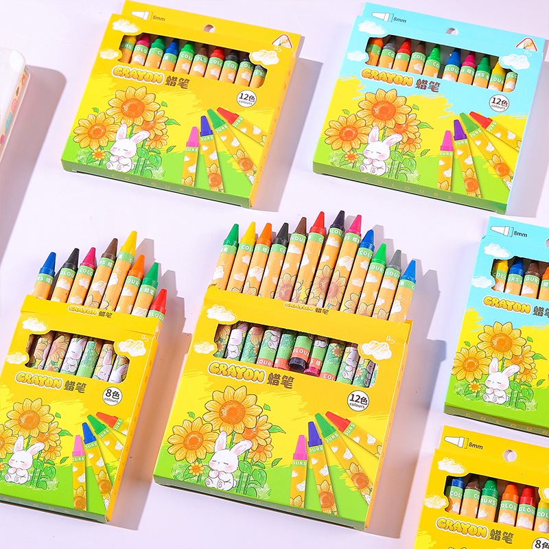 Crayon สีเทียนวาดรูป ระบายสี เสริมพัฒนาการเด็ก อุปกรณ์วาดรูป งานศิลปะ DIY สำหรับเด็ก ระบายง่าย