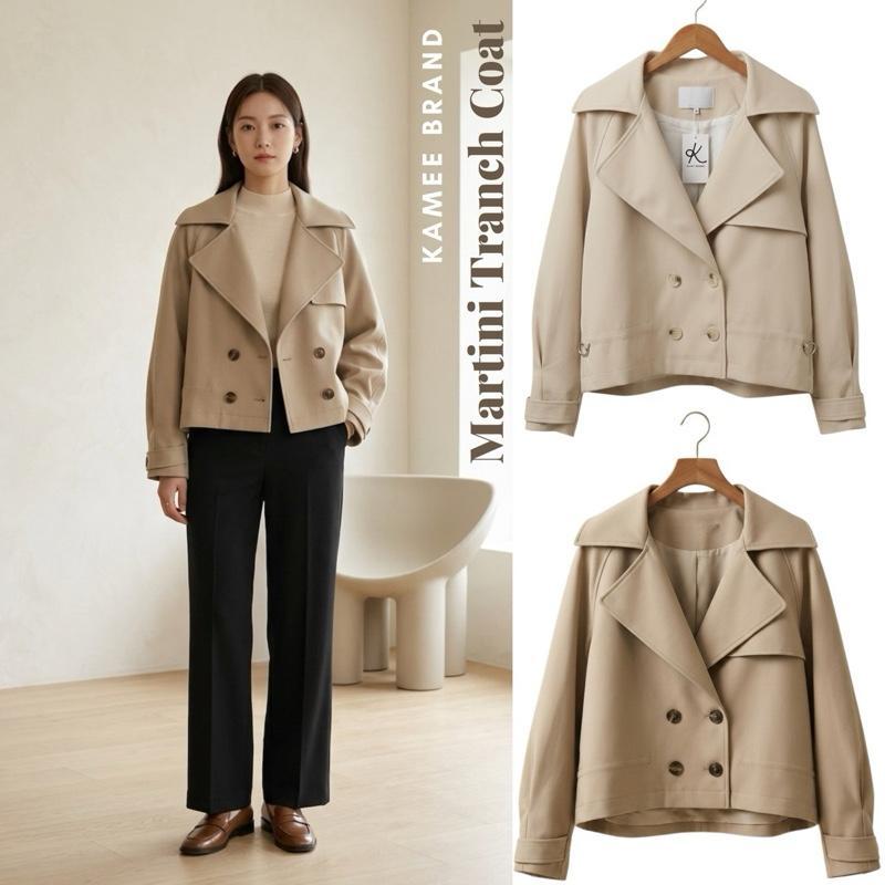 Kamee Martini Tranch Coat เทรนช์โค้ทผ้า (ใส่คลุมกันหนาวอากาศ 10-15 องศา)