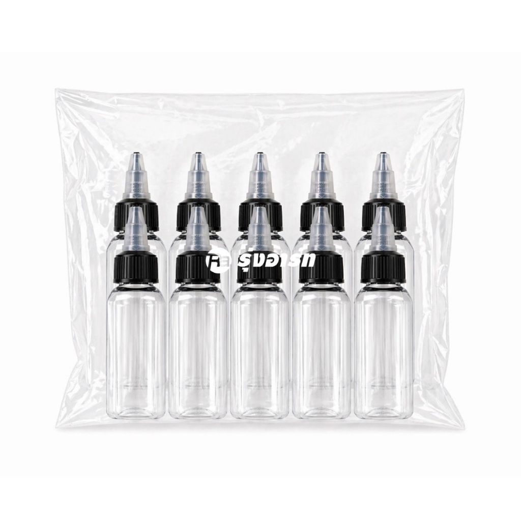 ขวดบีบใสพร้อมจุกปลายแหลม ขนาด 50ml / 100ml แพ็ค10ชิ้น ขวดพลาสติกใส ใส่น้ำยา เรซิ่น กาว