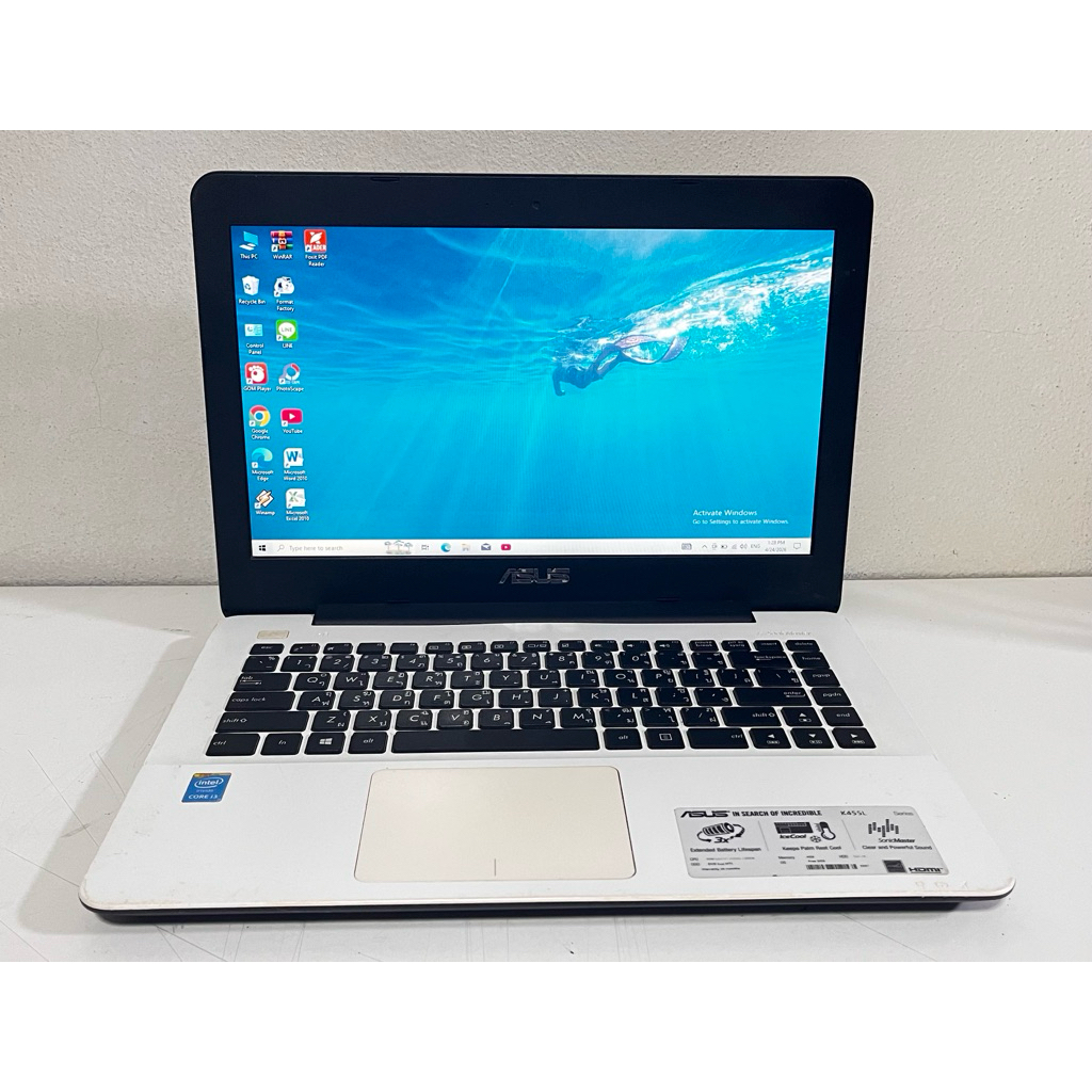 โน้ตบุ๊ค Notebook มือสอง สภาพสวย Asus K455L Core i3 Gen5 Ram 4G SSD 128G จอ 14 นิ้ว ฟรีเมาส์ไร้สาย