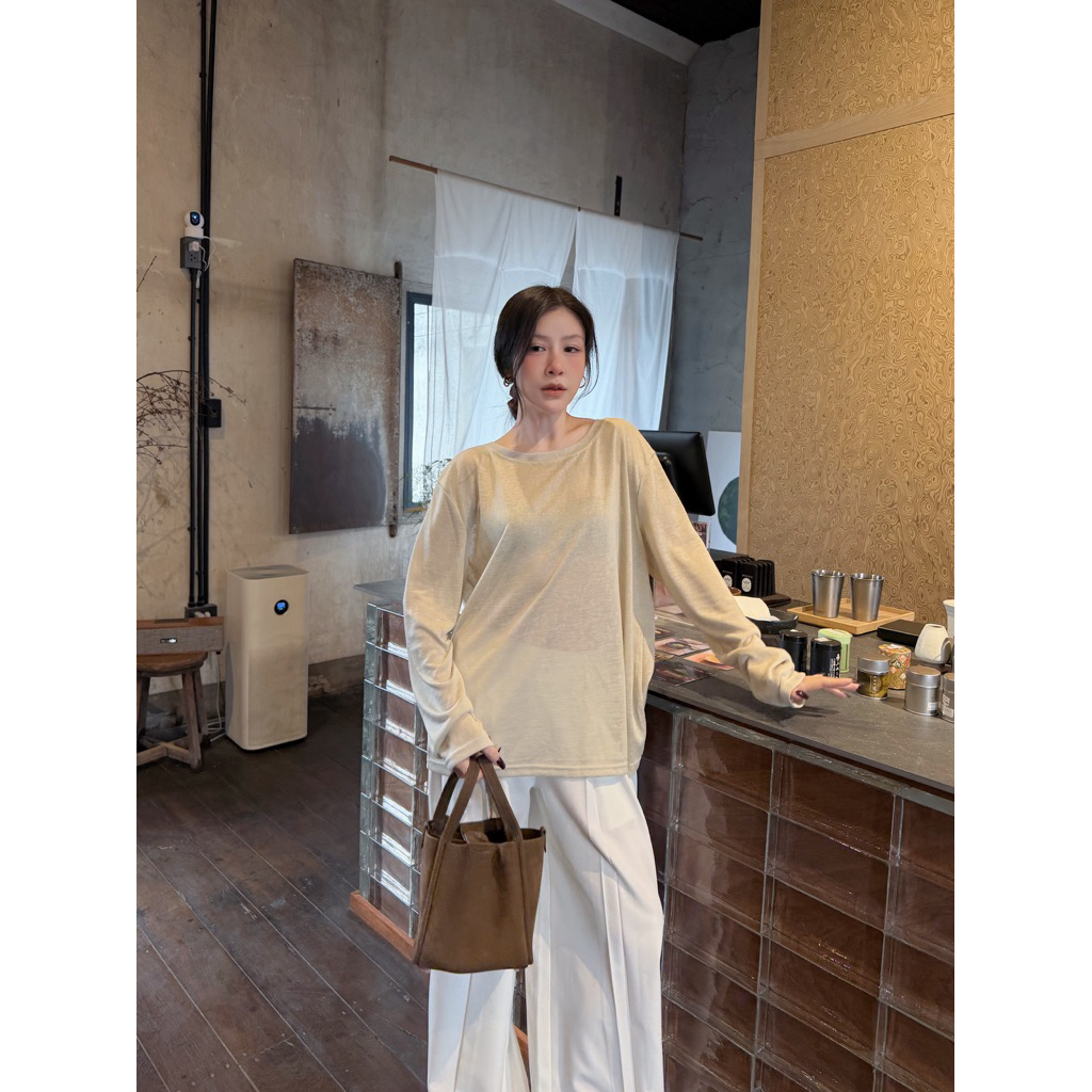Airy Top — เสื้อแขนยาวซีทรู ดีเทลลูกไม้เปิดหลังน่ารักมากๆ ⭑｡ ° ราคา ถูกที่สุด ดีลบีเคเค แกลเลอรีภาพที่ 5