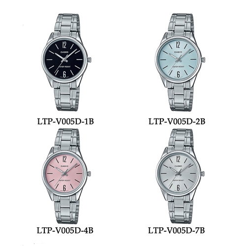 CASIO นาฬิกาข้อมือผู้หญิง รุ่น LTP-V005D,LTP-V005D-1B,LTP-V005D-2B,LTP-V005D-4B,LTP-V005D-7B