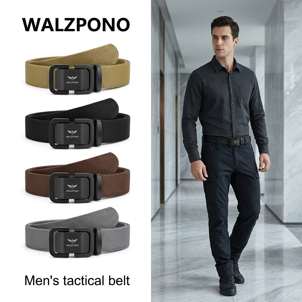 WALZPONO ไนลอน / ผ้าใบ เข็มขัด สำหรับผู้ชาย ด้วย หัวเข็มขัด โลหะ ทนต่อการสึกหรอ เข็มขัด สำหรับเยาวชน