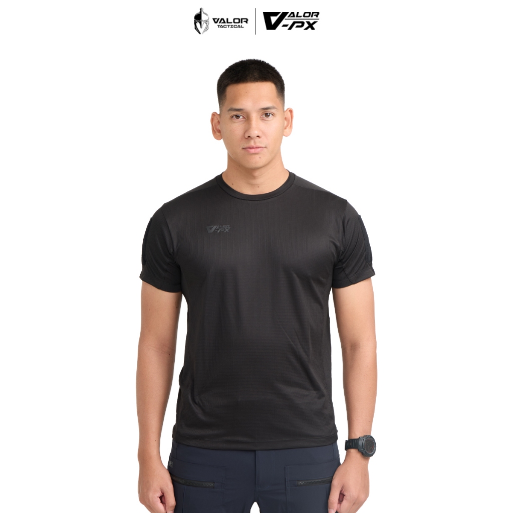 VALOR PX - Ranger Shirt Short Sleeve เสื้อยืดผู้ชาย เสื้อแทคติคอล ติดตีนตุ๊กแก บนแขนเสื้อ ระบายเหงื่อและอากาศได้ดี