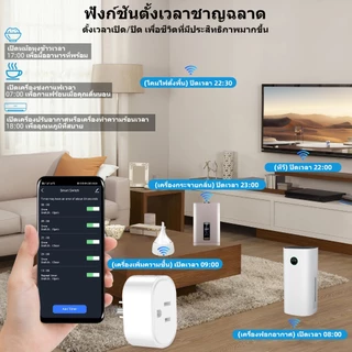 GOOJODOQ สวิตช์ไฟ Wifi ปลั๊กไฟมาตรฐานสหรัฐฯ ควบคุมระยะไกลผ่านแอป ฟังก์ชั่นตั้งเวลา Smart Switch