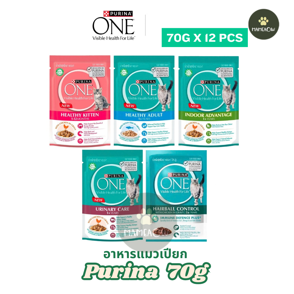 [โหล] Purina One Visibe Health For Life เพาว์แมว เพียวริน่าวัน ขนาด 70gx12ซอง