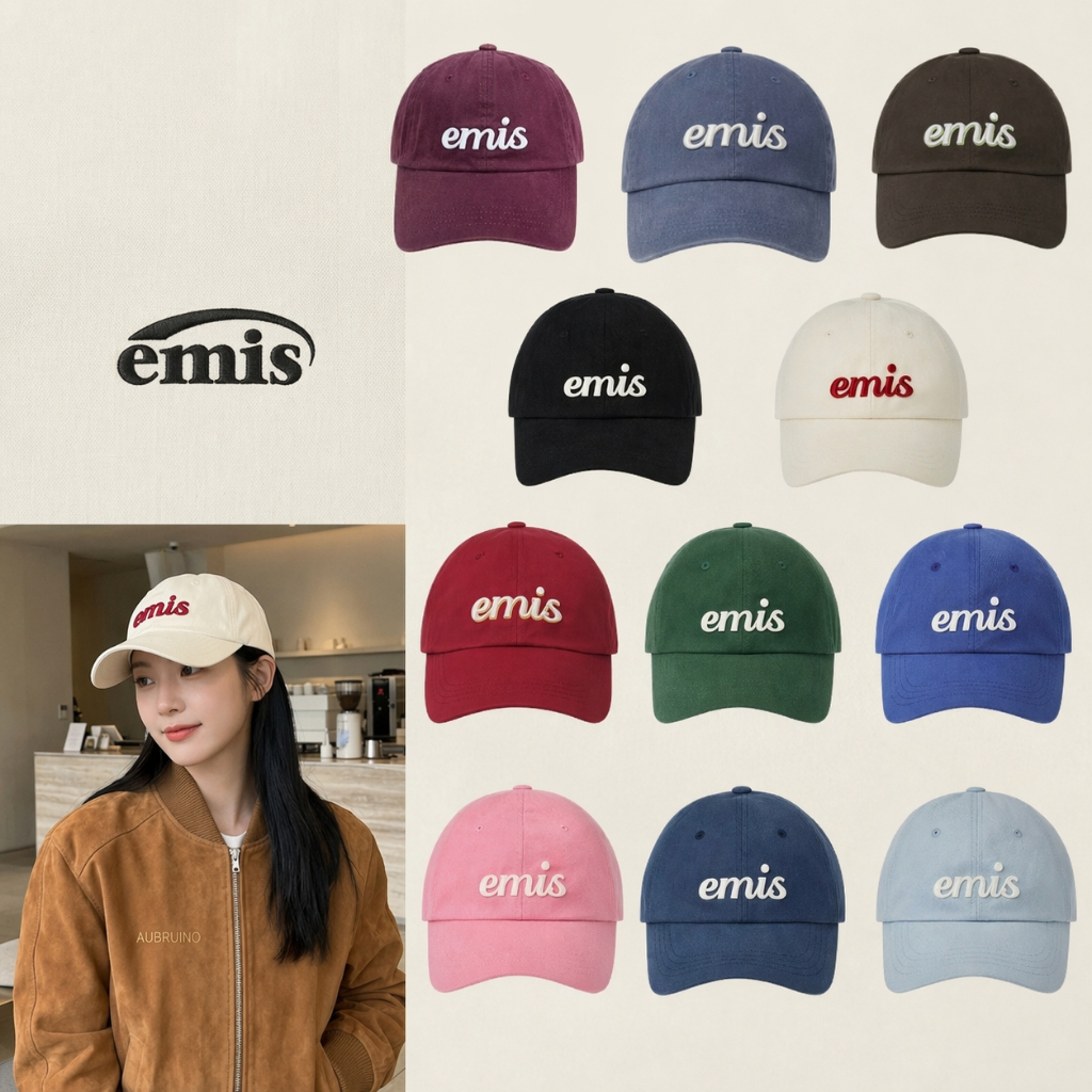 🧢 EMIS หมวกแก๊ป Cotton งานปักลาย Unisex ใส่ได้ทั้งชาย-หญิง✅ ของแท้ 100% พร้อมสแกน QR Code ตรวจสอบสินค้า