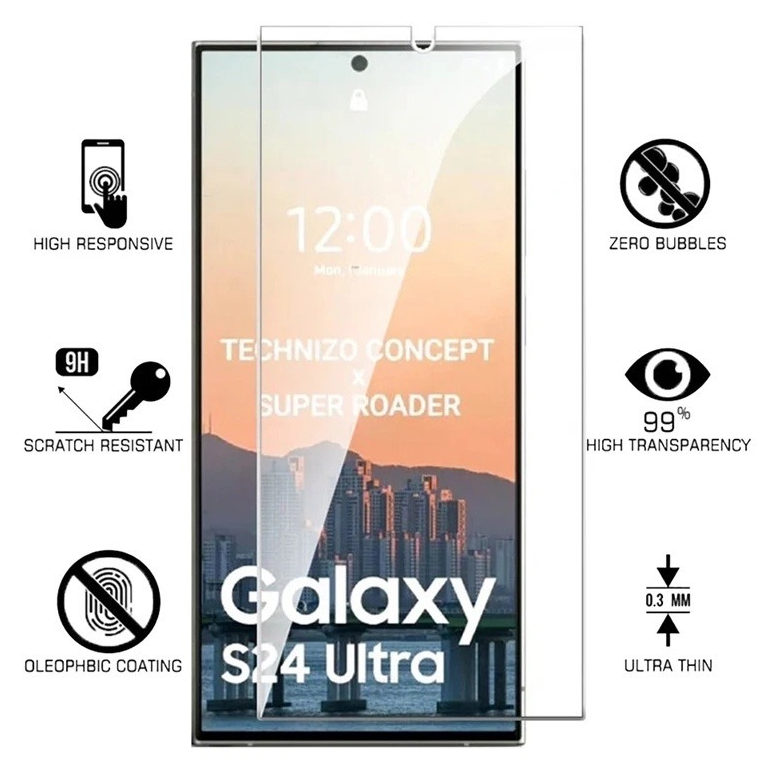 ฟิล์มกระจกสำหรับรุ่นซัมซุง Samsung  แบบเต็มจอ 9D ทุกรุ่น Galaxy S24 ultra Plus S24ultra S24Plus ฟิล์
