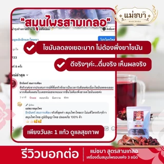 🔥(สูตรชาชงเจ้าแรก!) สมุนไพรเพื่อสุขภาพลดไขมัน (เครื่องดื่มชาสามเกลอ) ตราแม่ชบา (15 ซองชง)