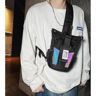 🚚จัดส่งในกรุงเทพฯ-กระเป๋าสะพายไหล่/กระเป๋าครอสบอดี้แบบ unisex สไตล์ไบค์เกอร์สำหรับกิจกรรมกลางแจ้ง กระเป๋าใบเล็กทันสมัย