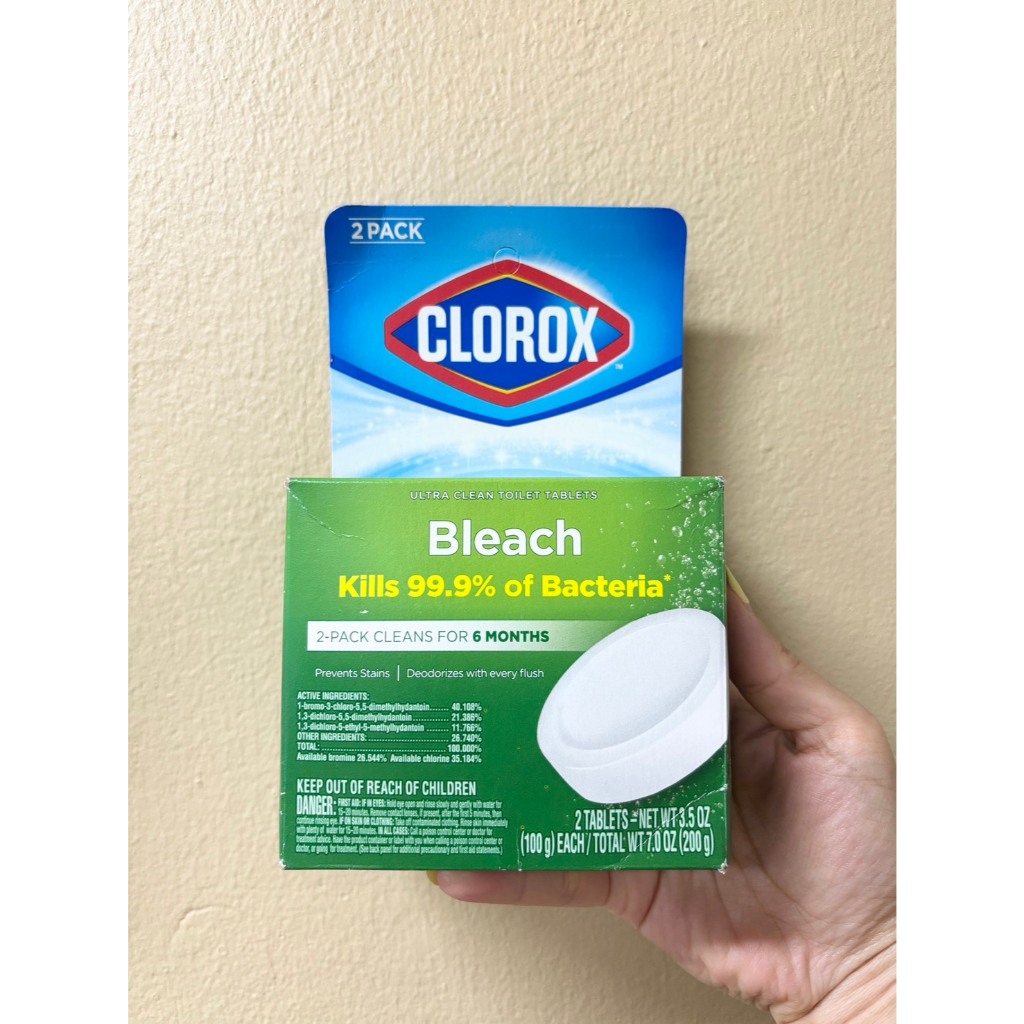 1กล่อง (2ก้อน) Clorox Bleach ก้อนทำความสะอาดชักโครก ใช้แล้วไม่ต้องขัด ดับกลิ่น