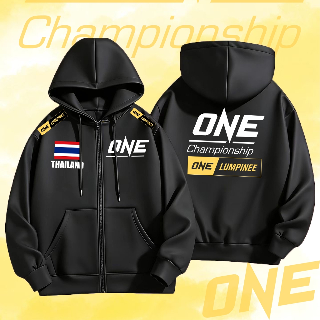 New ซิป Hoodie " ONE Fighting Championship " Thailand การแข่งขันชกมวย Zip-up hoodie สวมใส่สบาย ๆ