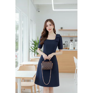 [พร้อมส่ง] Bowty dress - เดรสแต่งโบว์ไหล่ ป้าย VERA ชุดไปงานแต่ง ชุดไปคาเฟ่ ผ้าบาร์บี้ by Lamoon Apparel