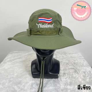 หมวกบักเก็ต เดินป่า สไตล์วินเทจ งานปัก ธงไทยแลนด์ 8สี พร้อมส่ง
