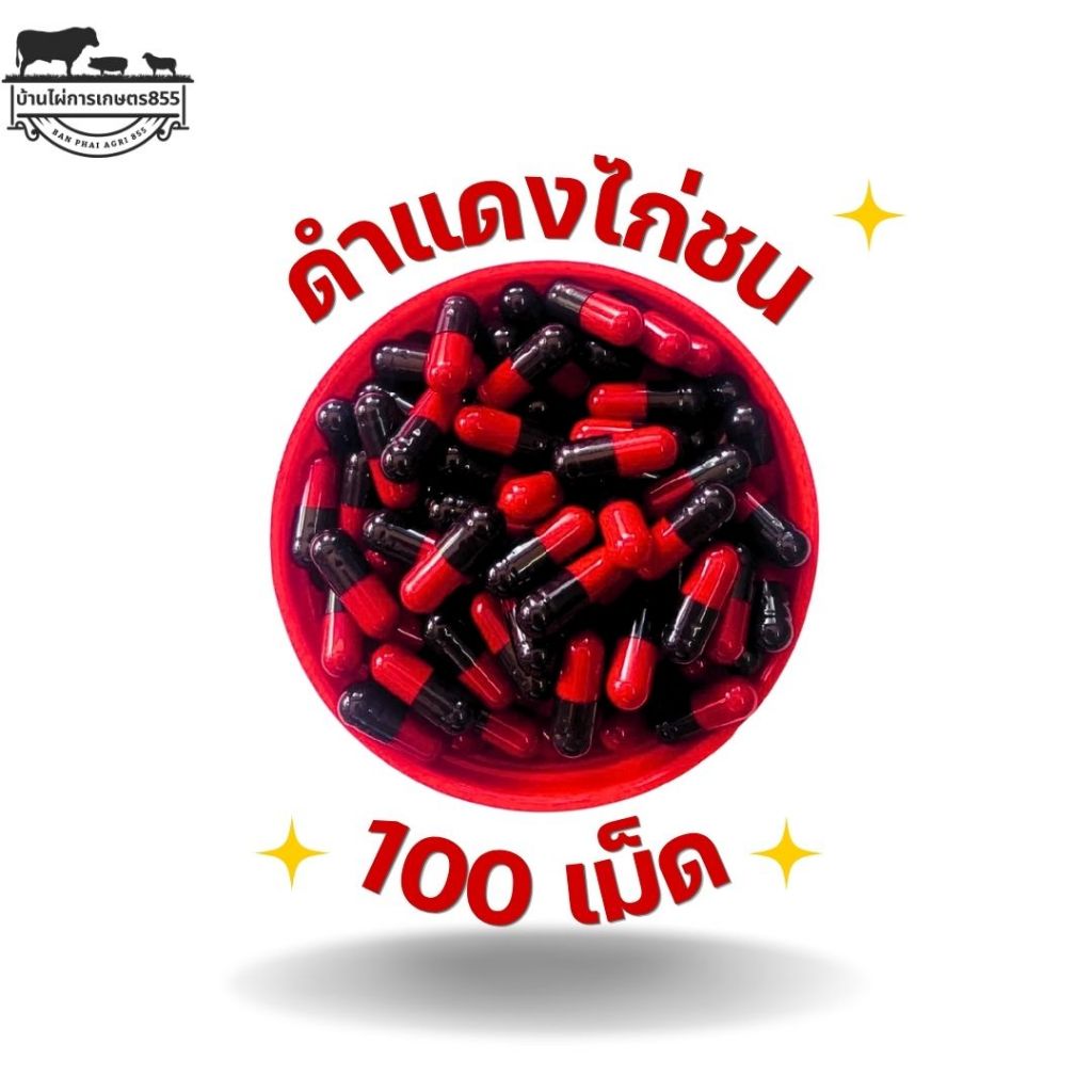 อาหารสำหรับไก่ชน แดงดำไก่ 100 เม็ด บำรุงสุขภาพ