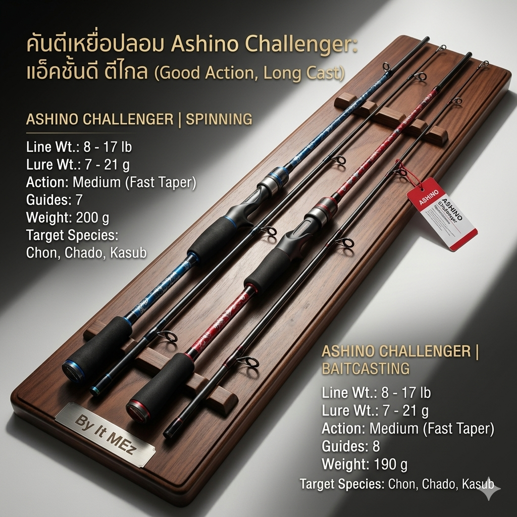 [ รับตรงจากบริษัท ] คันตีเหยื่อปลอม Ashino Challenger Line wt. 8-17 lb เหมาะกับงานช่อน ชะโด กระสูบ
