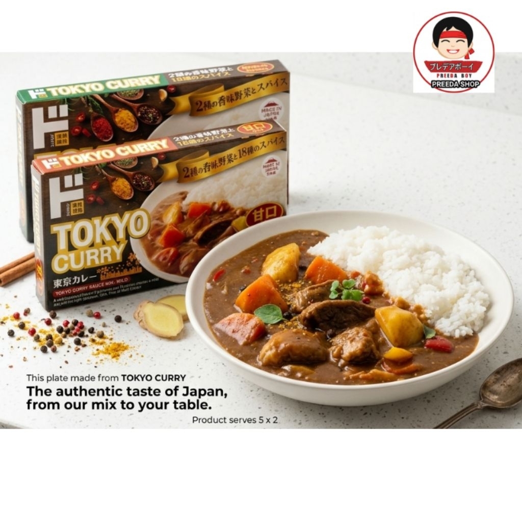 เครื่องแกงกะหรี่ก้อนญี่ปุ่น Tokyo Curry SAUCE MIX (JONETZ BRAND) แกงกะหรี่ก้อน ไม่ผสมเนื้อสัตว์180g แกงกะหรี่ จากญี่ปุ่น
