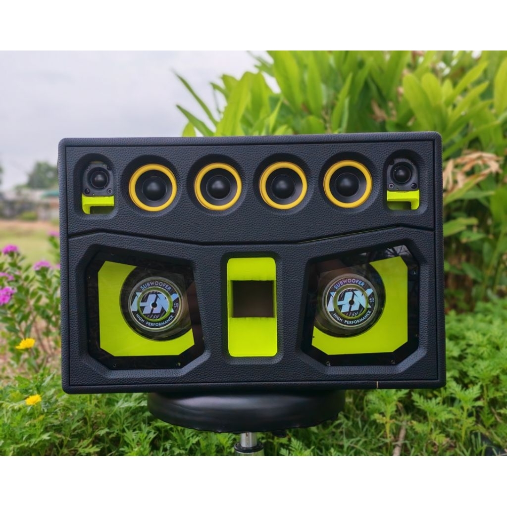 ตู้ลำโพงบลูทูธDiy แบนพาส 6.5คู่ กลาง3นิ้ว4ดอก" 400W, 200Wใช้ไฟได้2ระบบ ฟังชั่นครบจบ​ แบตเตอรี่ในตัว