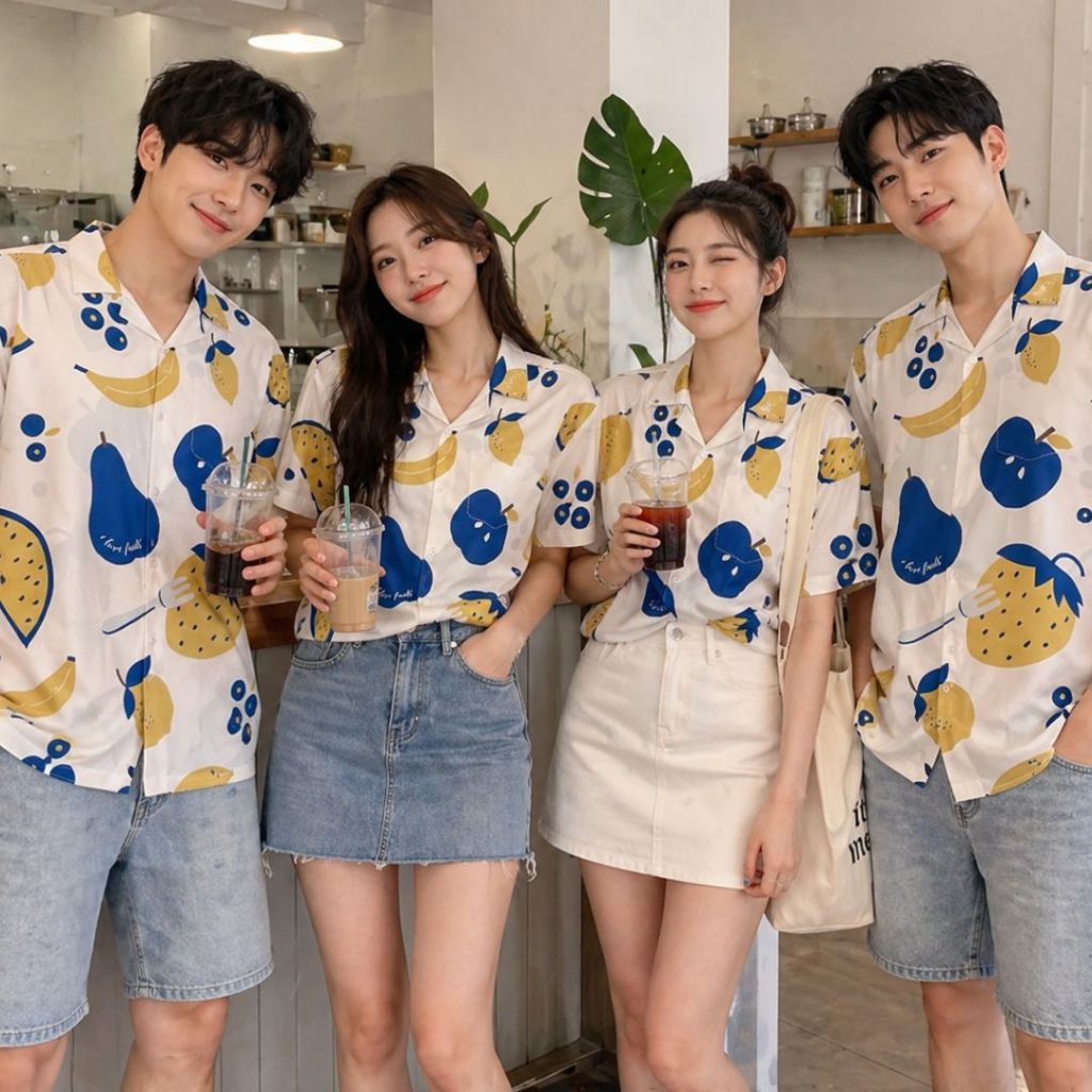 11.WOLF Fruity Mania Hawaii Shirt เสื้อเชิ๊ตแขนสั้นต่อลาย เสื้อเชิ้ต เสื้อฮาวาย เสื้อเชิ้ตฮาวาย ลายฟรุตตี้มาเนียร์/ H373