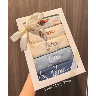 🇹🇭Little Merry กันเปื้อน (✔️ปักชื่อได้) รุ่นMUJI ผ้าคอตตอน สไตล์ญี่ปุ่น