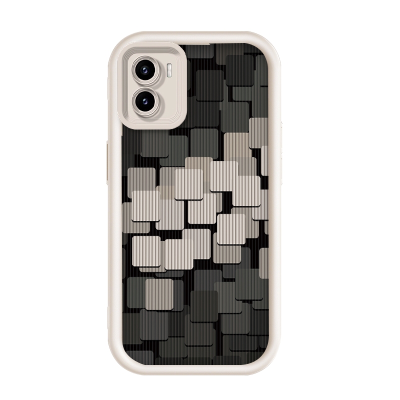 เข้ากันได้ Vivo Y15S/Vivo Y15/Vivo Y10/Vivo Y01,กรณีโทรศัพท์แบบไม่ชนกัน Morandi Grey Geometry Cube