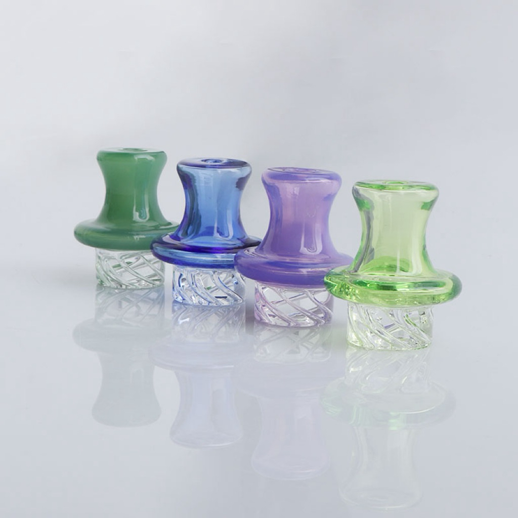 Spinner Carb Cap for Bucket Style – 30mm Glass Airflow Cap with 17.5mm Insert, Pearl Spinning Design, 5 Color Options