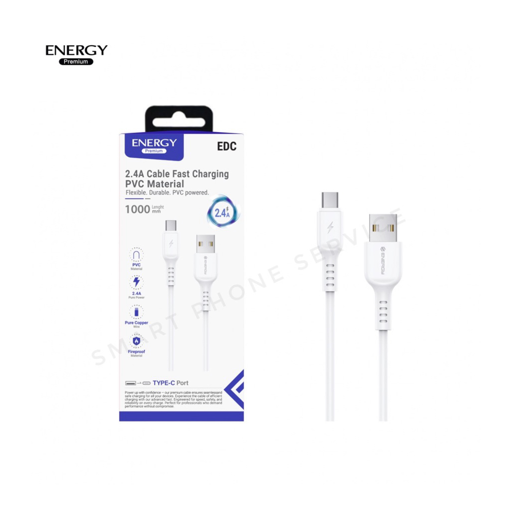 สายชาร์จ Energy  USB ชาร์จเร็ว 2.4A สำหรับ Micro / iP / Type-C (มีสีขาวสีเดียว)