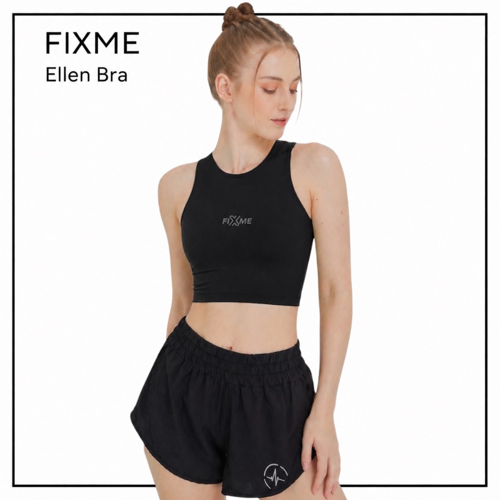 เสื้อวิ่งเอวลอย ขอบไร้ตะเข็บ (มีฟองน้ำ) รุ่น Ellen สปอร์ตบรากีฬา เสื้อกล้ามวิ่ง