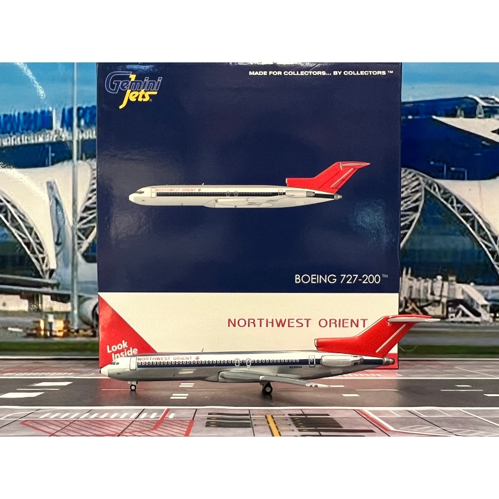 Gemini Jets [GJNWA2354] 1:400 Northwest Orient B727-200 Adv. N298US [80s “thermometer” & polished]