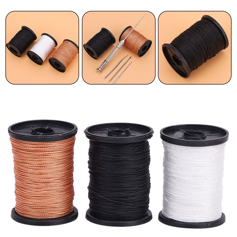 Layco ด้ายเย็บผ้าคุณภาพสูง ทนทาน ไม่ขาดง่าย สีดำขาวน้ำตาล สำหรับเย็บผ้าและงานDIY