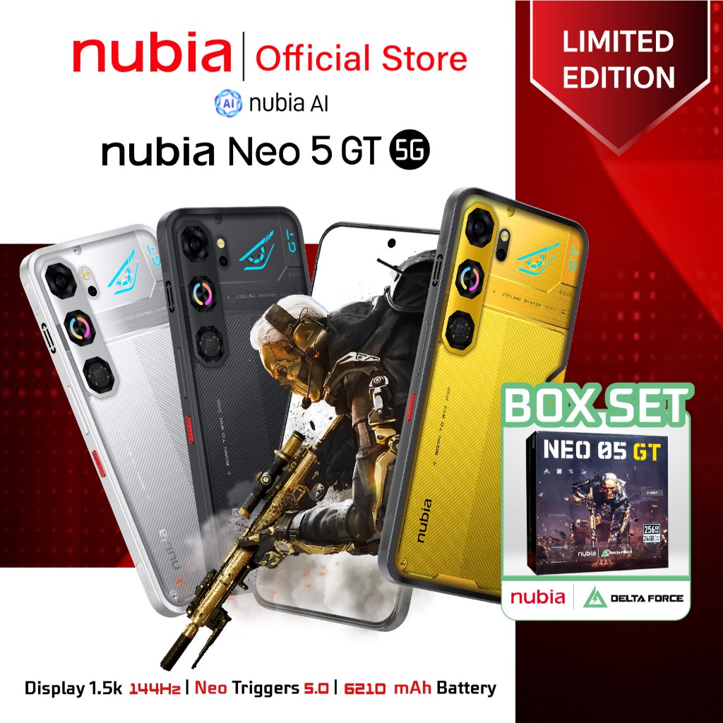 [BOX SET]  Nubia Neo 5 GT 5G (12+256GB) - พัดลมระบายความร้อนในตัว จอ6.8“ AMOLED 1.5K