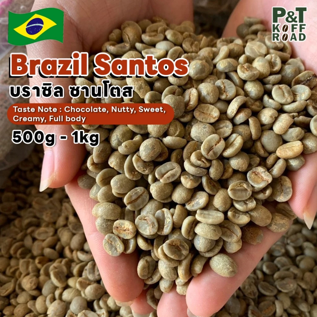 [พร้อมส่ง] สารกาแฟ Brazil Santos NY2 Green Bean รวม บรรจุ 500g - 1 kg. P&T KoffRoad