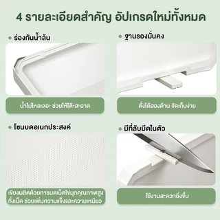 CAMEL เขียงสแตนเลส แขวน/ตั้ง2in1 ใช้ได้2ด้าน แยกดิบสุก PP+สแตนเลส304 กันเชื้อรา 99.9%