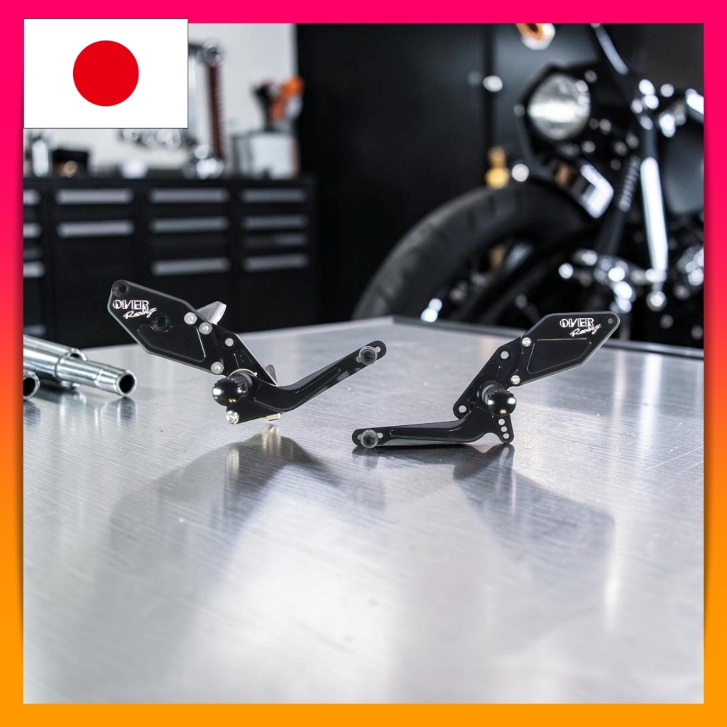 OVER RACING Rearsets 4 Position Black Bearing Pedal ZRX1200 DAEG 51-811-01B Footpeg Kit