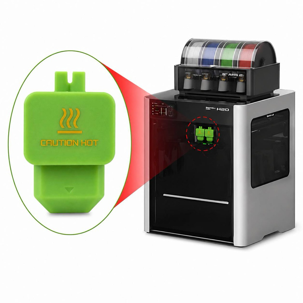 ซิลิโคนครอบ Hotend สำหรับ Bambu H2D / H2S ⚡ ทนร้อน 300°C | ปลอกกันความร้อน หัวฉีด 3D Printer