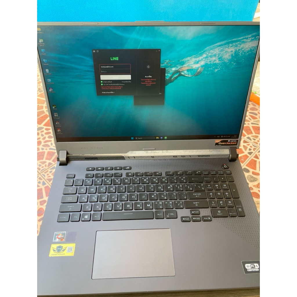 Asus ROG Strix G17 G743QM-HG111T 17.3“/300hz/ips/r9-5900h/rtx3060 6gb/nvme 1tb/ram 32gb/bus3200 ตัวส